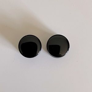 Double flare plugs black glass size 7/16 earrings body jewelry